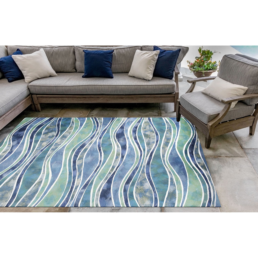 Trans Ocean Visions III Wave Area Rug