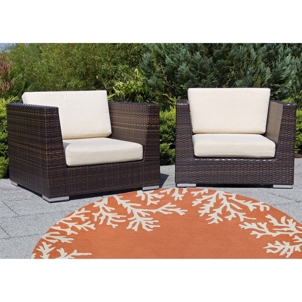 Trans Ocean Capri Coral Border Area Rug