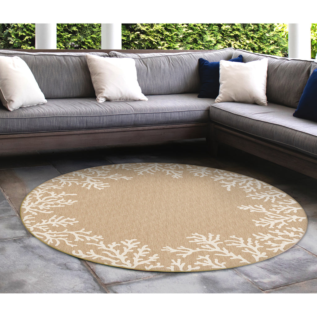 Trans Ocean Carmel Coral Border Area Rug