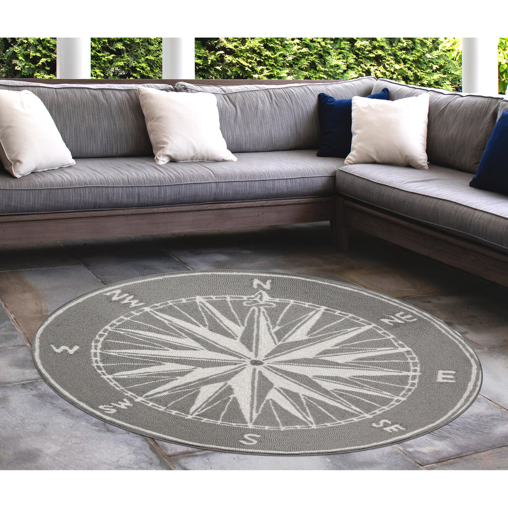 Trans Ocean Frontporch Compass Area Rug