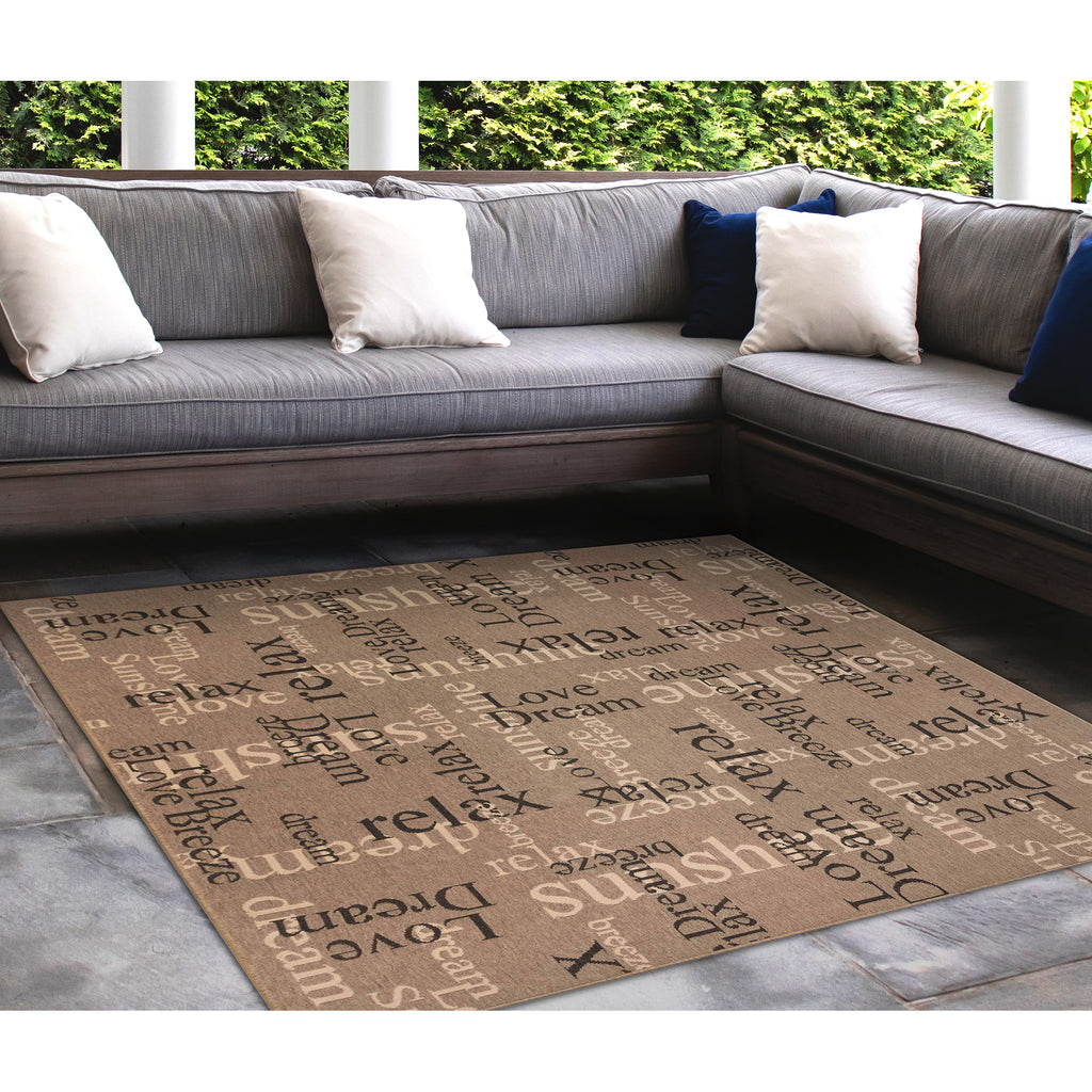 Trans Ocean Riviera Happy Words Area Rug