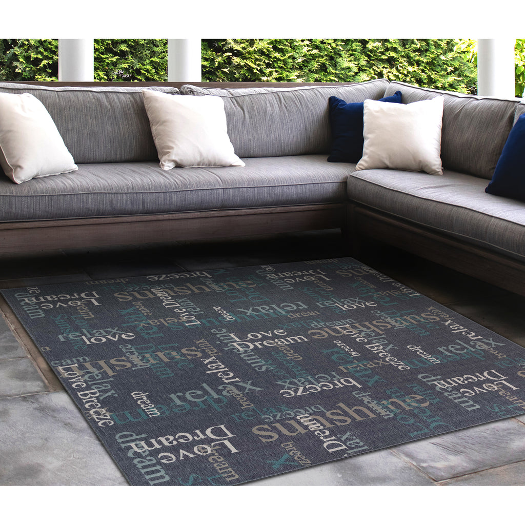 Trans Ocean Riviera Happy Words Area Rug