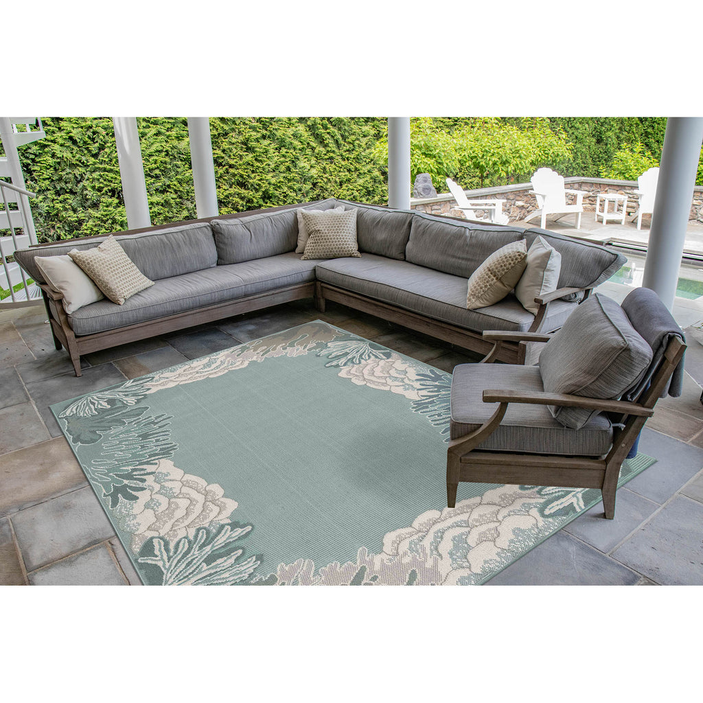 Trans Ocean Riviera Reef Border Area Rug