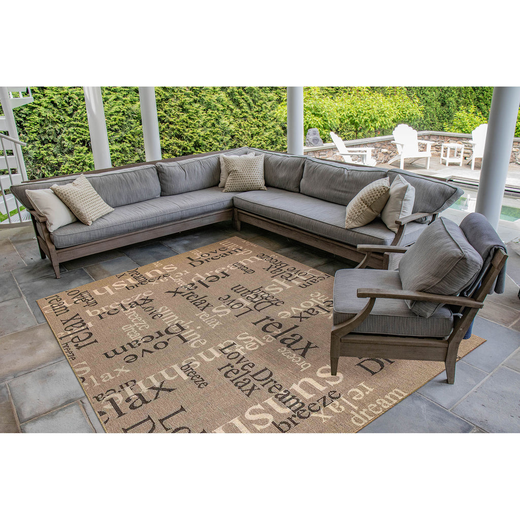 Trans Ocean Riviera Happy Words Area Rug