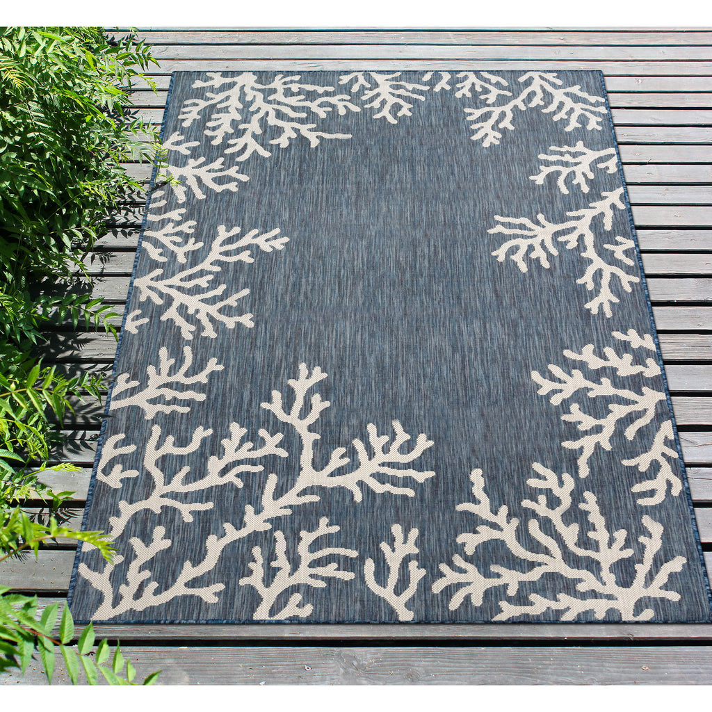 Trans Ocean Carmel Coral Border Area Rug