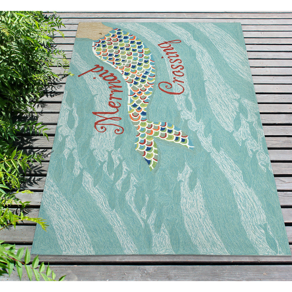 Trans Ocean Frontporch Mermaid Crossing Area Rug