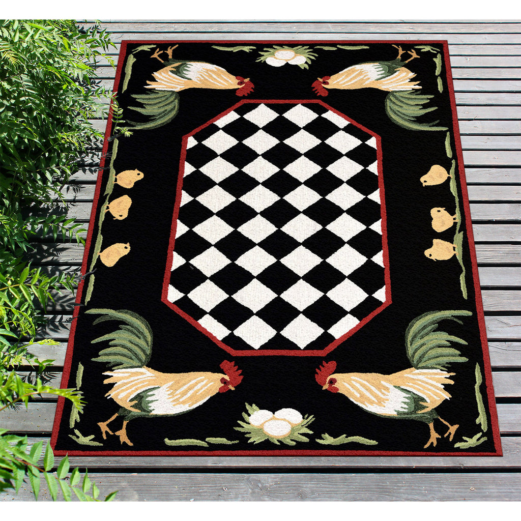 Trans Ocean Frontporch Rooster Area Rug