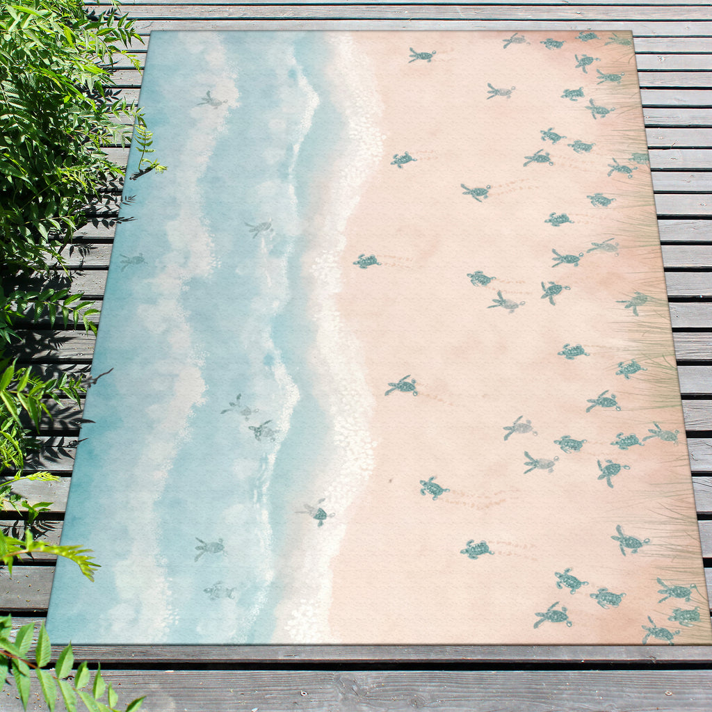 Trans Ocean Illusions Turtle Beach Area Rug