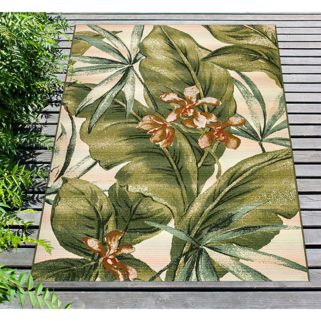 Trans Ocean Marina Tropical Leaf Area Rug