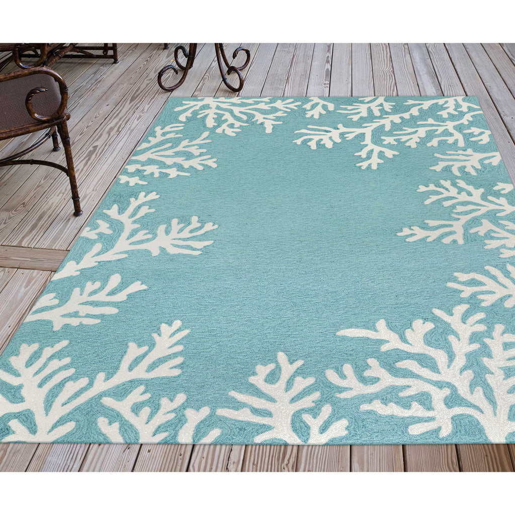 Trans Ocean Capri Coral Border Area Rug
