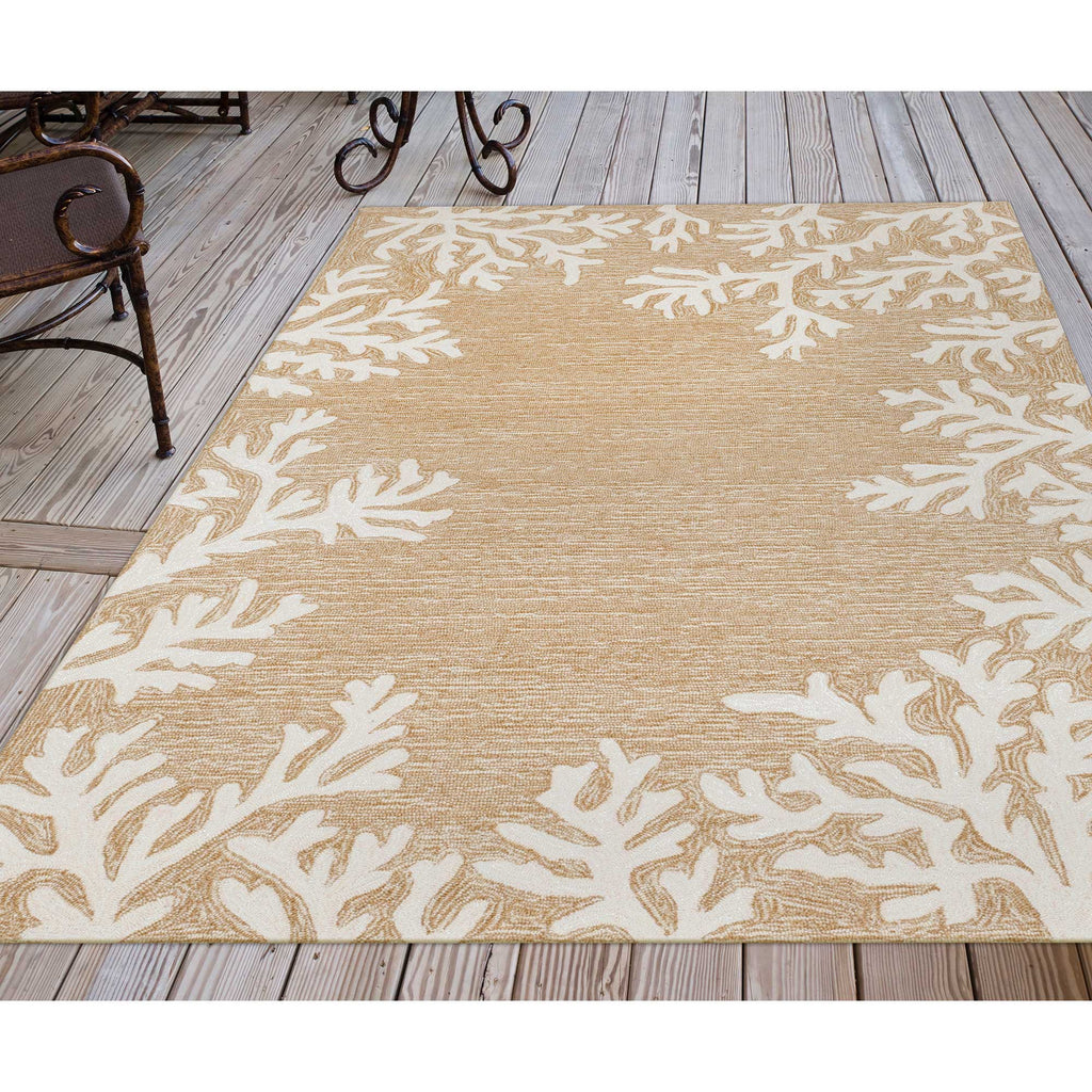 Trans Ocean Capri Coral Border Area Rug