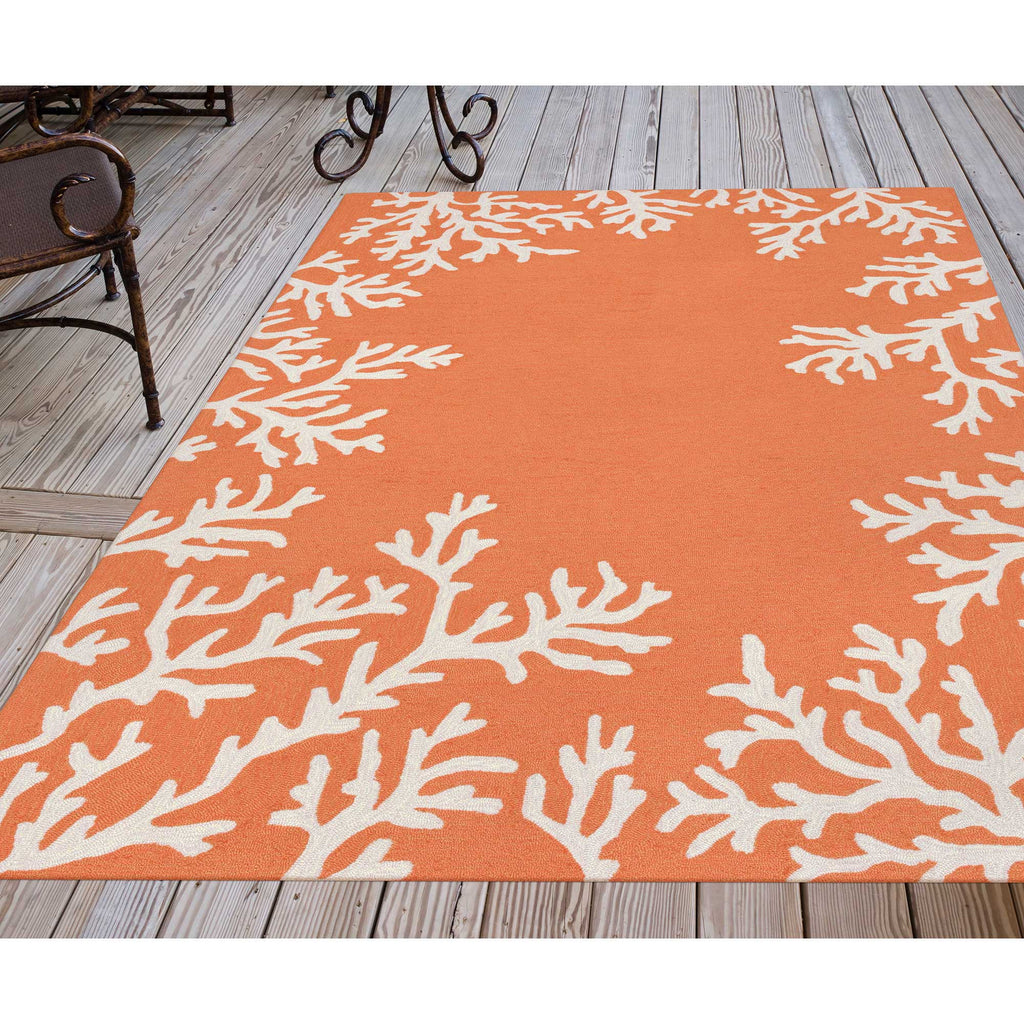 Trans Ocean Capri Coral Border Area Rug