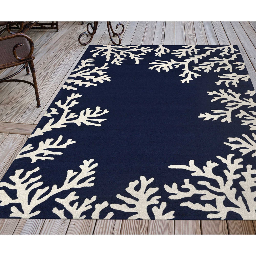 Trans Ocean Capri Coral Border Area Rug