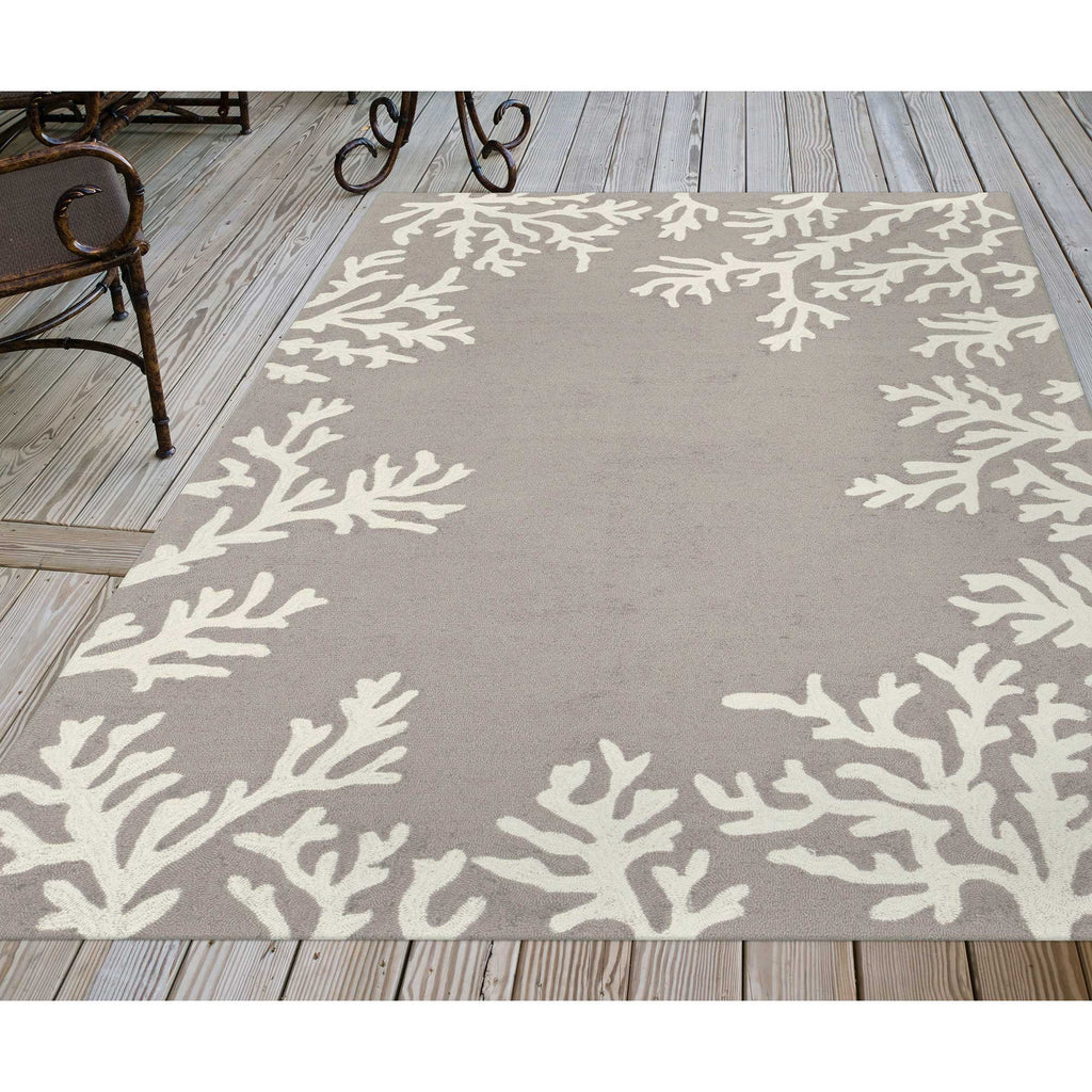 Trans Ocean Capri Coral Border Area Rug