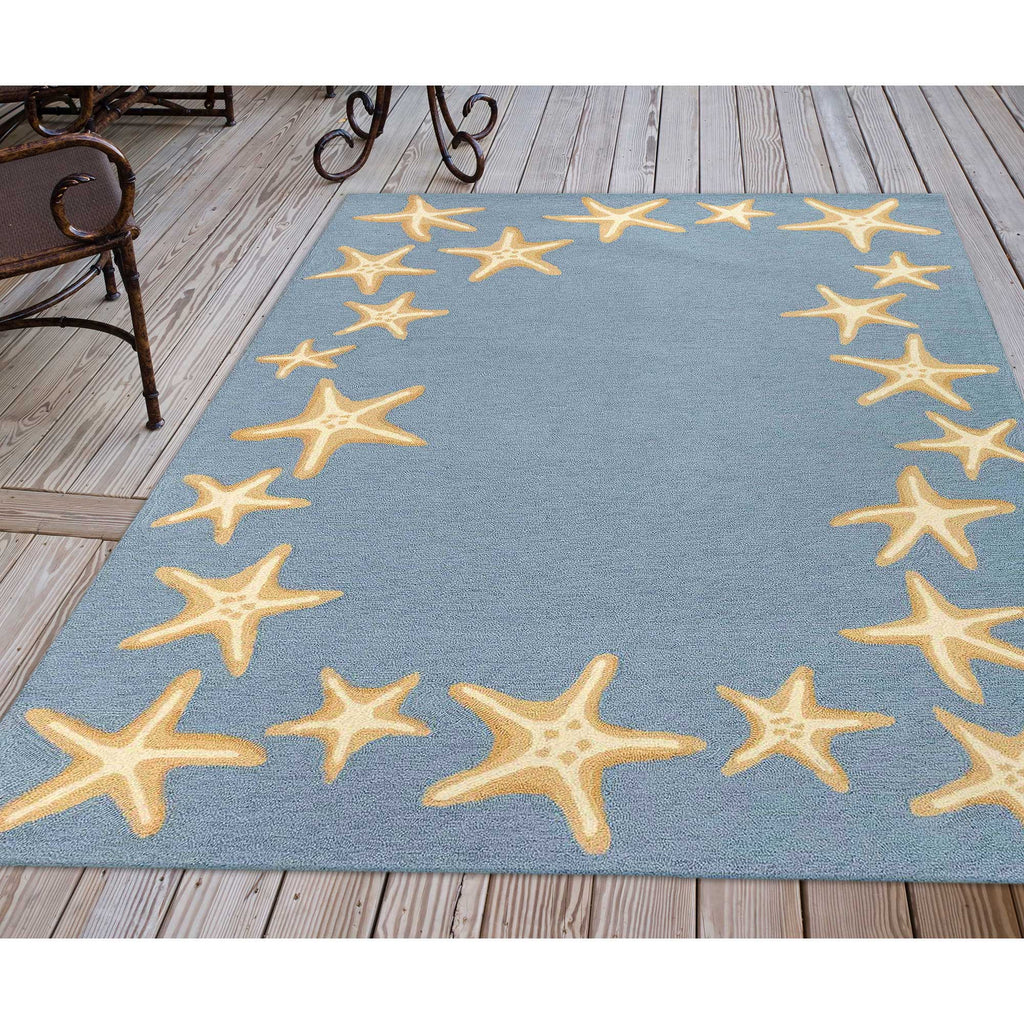 Trans Ocean Capri Starfish Border Area Rug