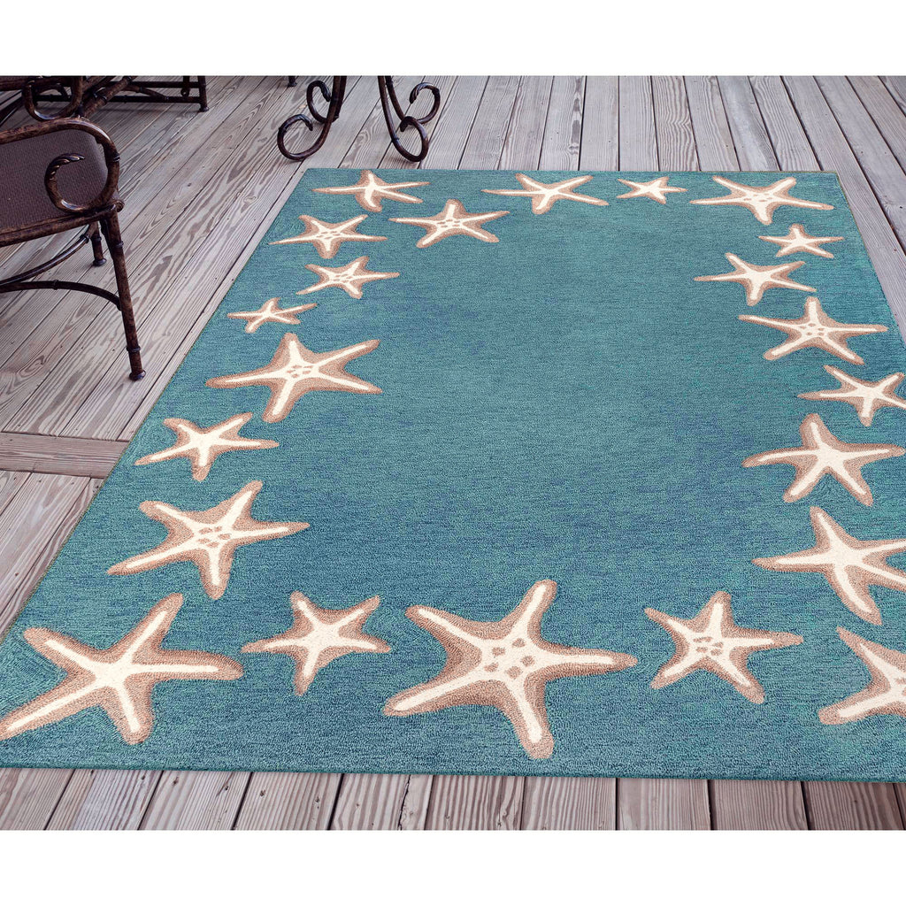 Trans Ocean Capri Starfish Border Area Rug