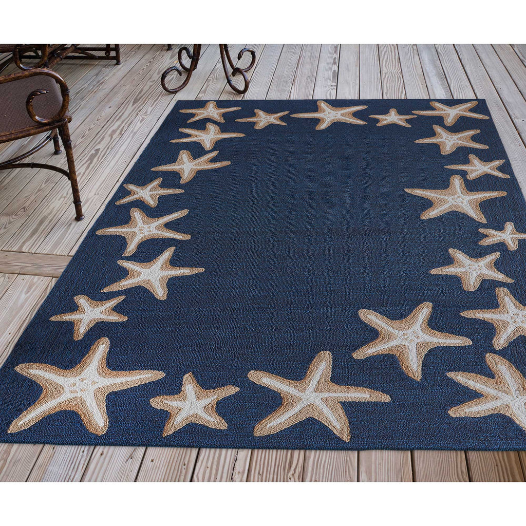 Trans Ocean Capri Starfish Border Area Rug