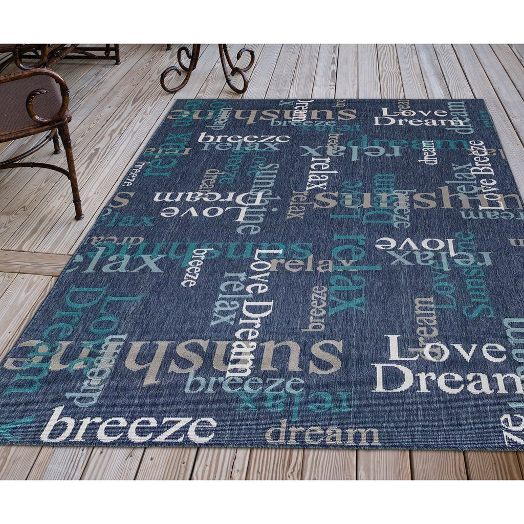 Trans Ocean Riviera Happy Words Area Rug