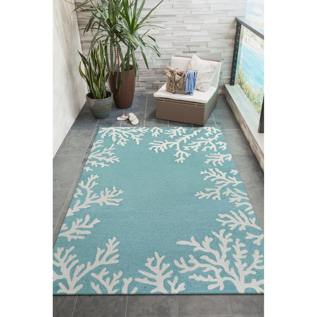 Trans Ocean Capri Coral Border Area Rug