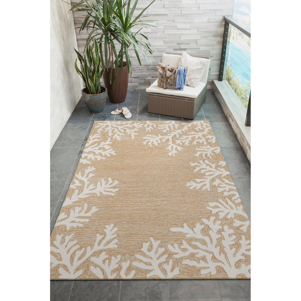 Trans Ocean Capri Coral Border Area Rug
