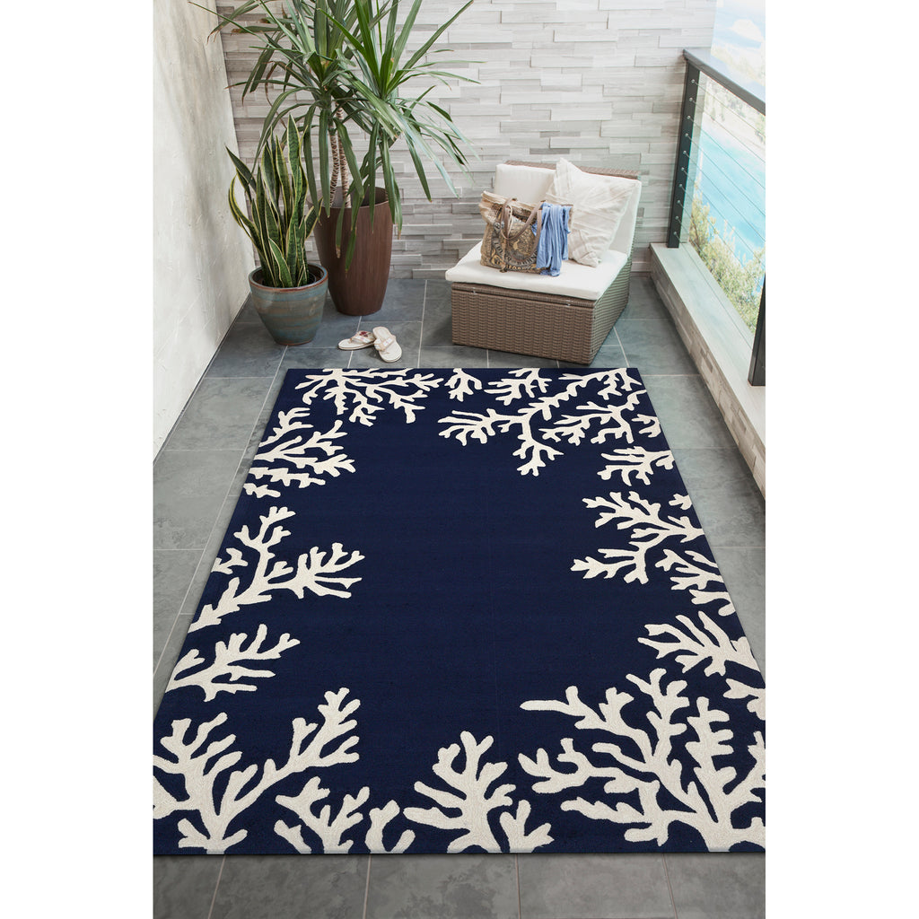 Trans Ocean Capri Coral Border Area Rug