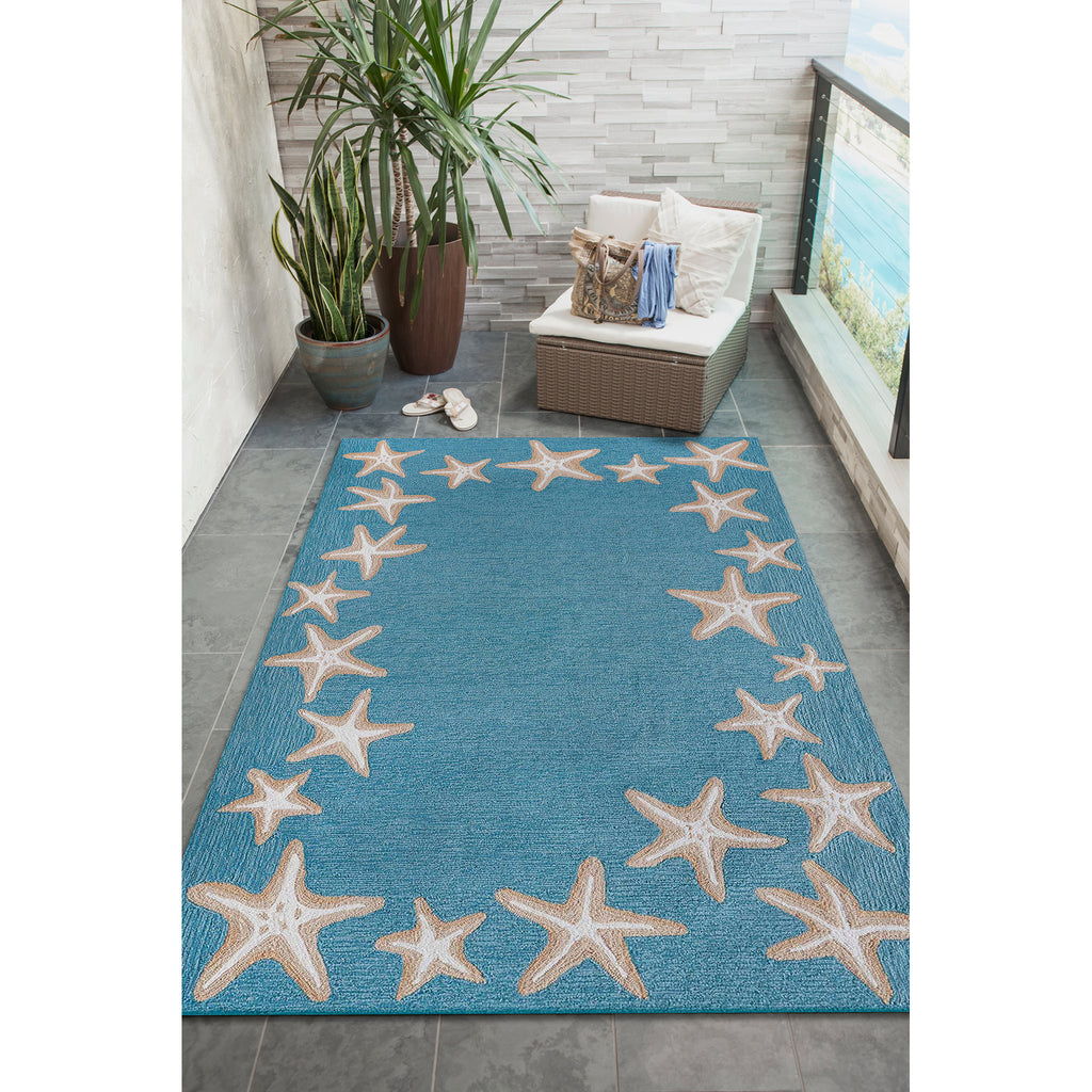 Trans Ocean Capri Starfish Border Area Rug