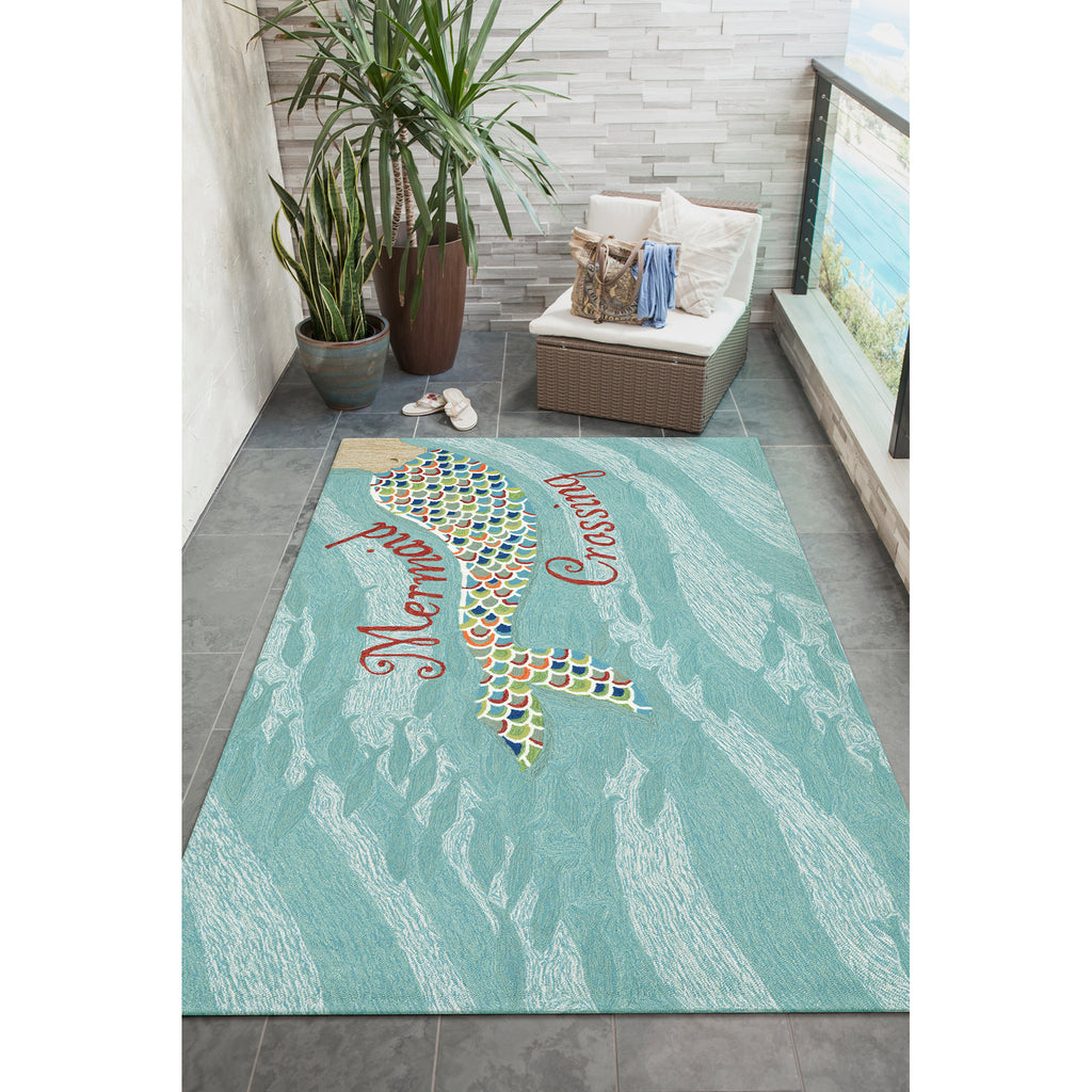 Trans Ocean Frontporch Mermaid Crossing Area Rug