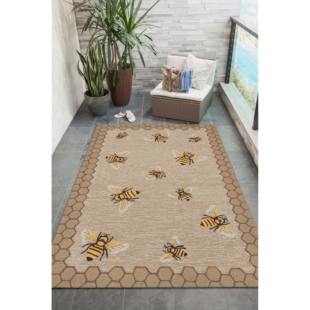 Trans Ocean Frontporch Honeycomb Bee Area Rug