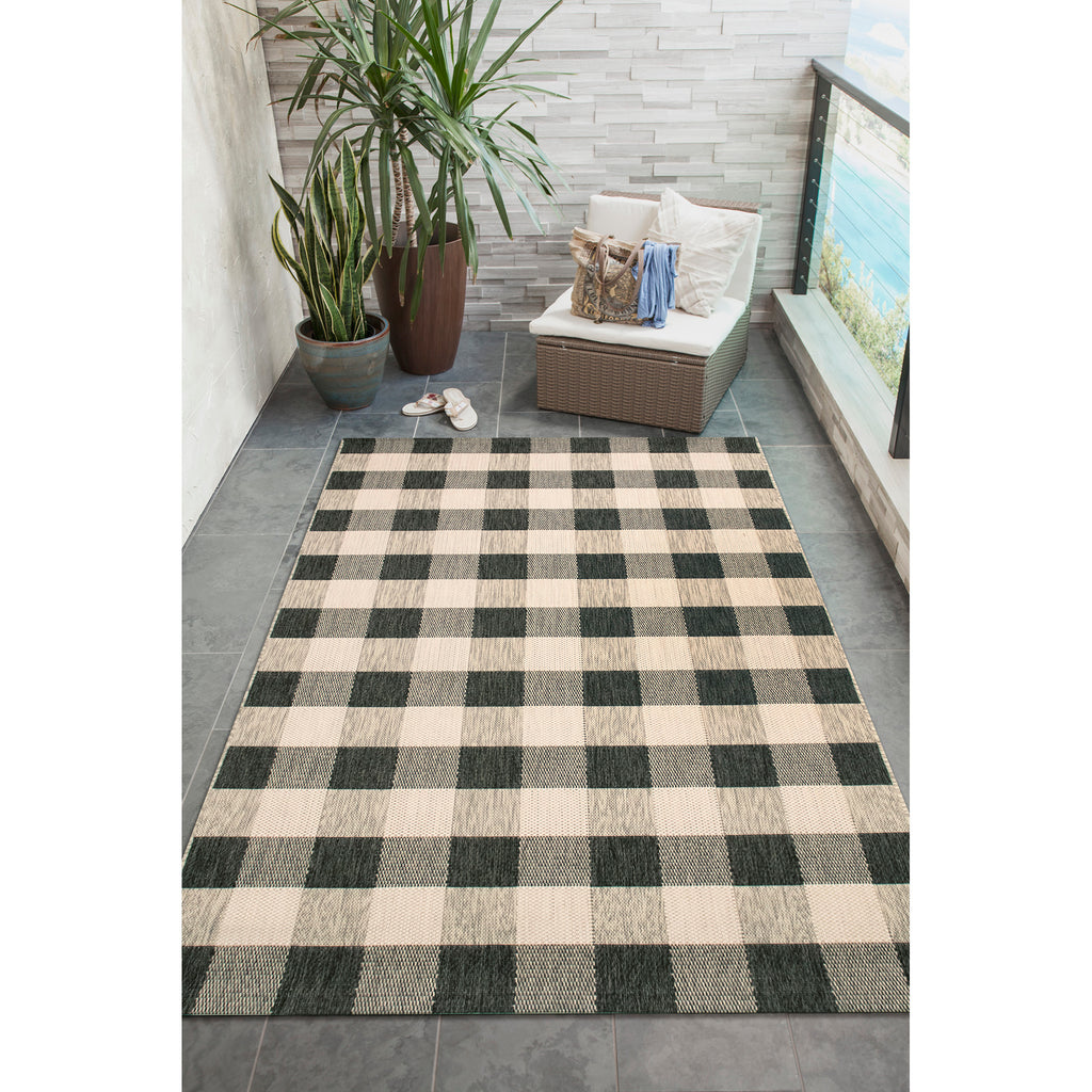 Trans Ocean Portofino Texture Plaid Area Rug