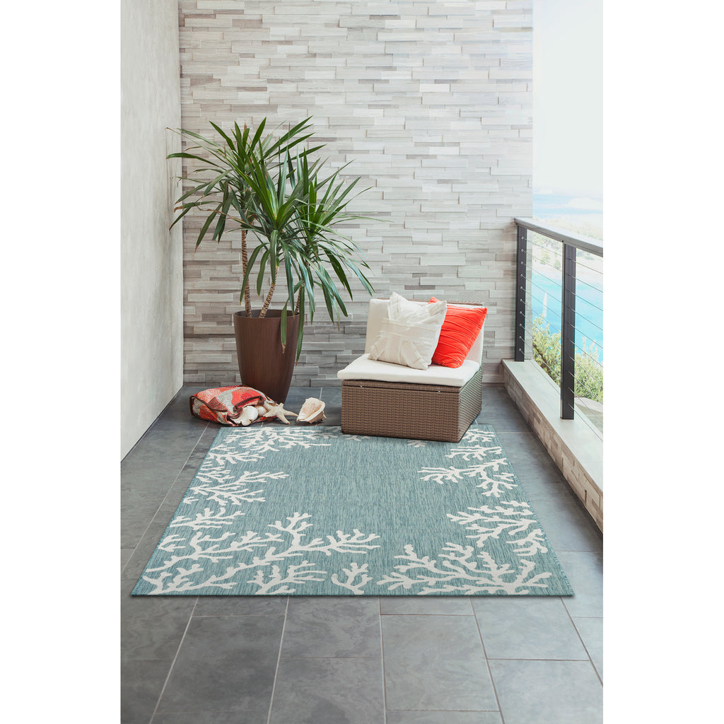 Trans Ocean Carmel Coral Border Area Rug