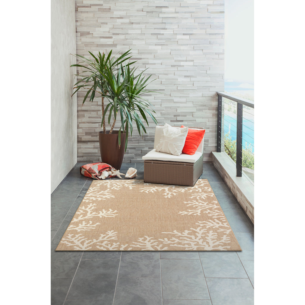 Trans Ocean Carmel Coral Border Area Rug