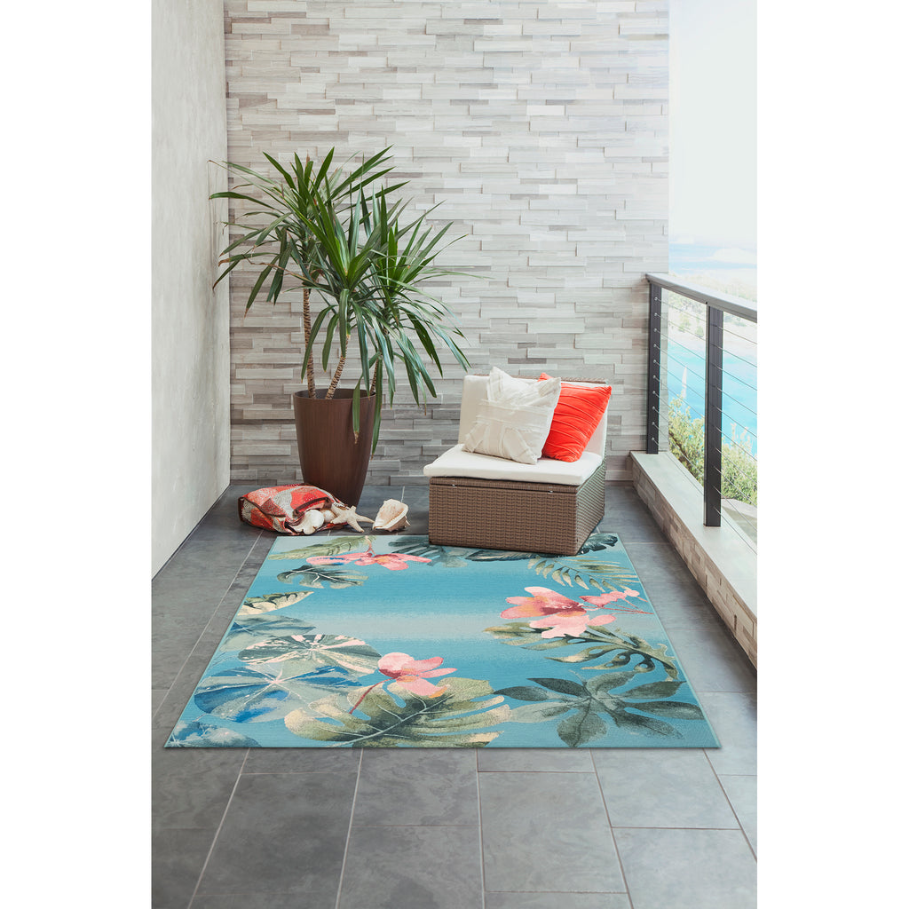 Trans Ocean Marina Tropical Border Area Rug