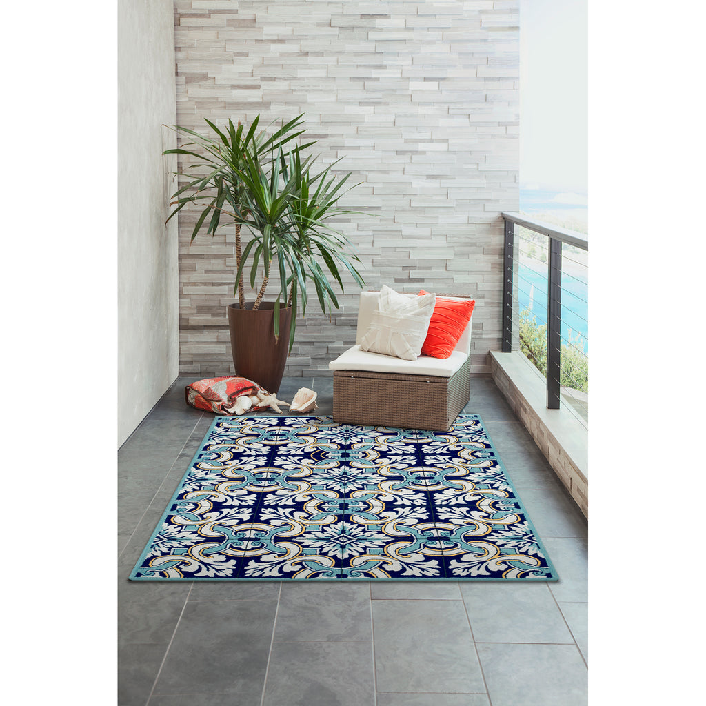 Trans Ocean Ravella Floral Tile Area Rug
