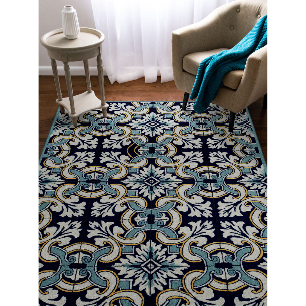 Trans Ocean Ravella Floral Tile Area Rug