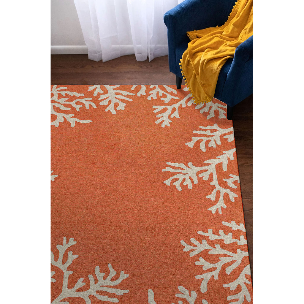 Trans Ocean Capri Coral Border Area Rug