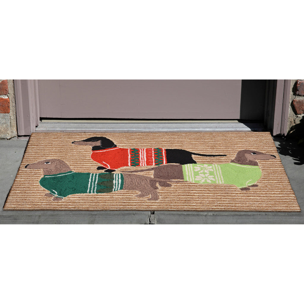 Trans Ocean Frontporch Holiday Hounds Area Rug