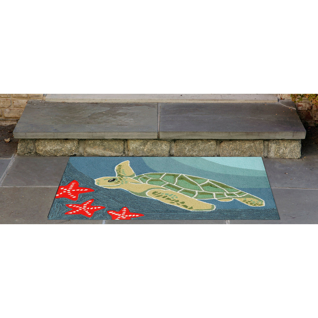 Trans Ocean Frontporch Sea Turtle Area Rug