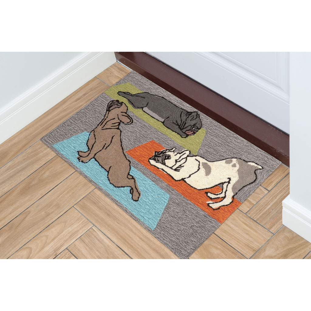 Trans Ocean Frontporch Yoga Dogs Area Rug