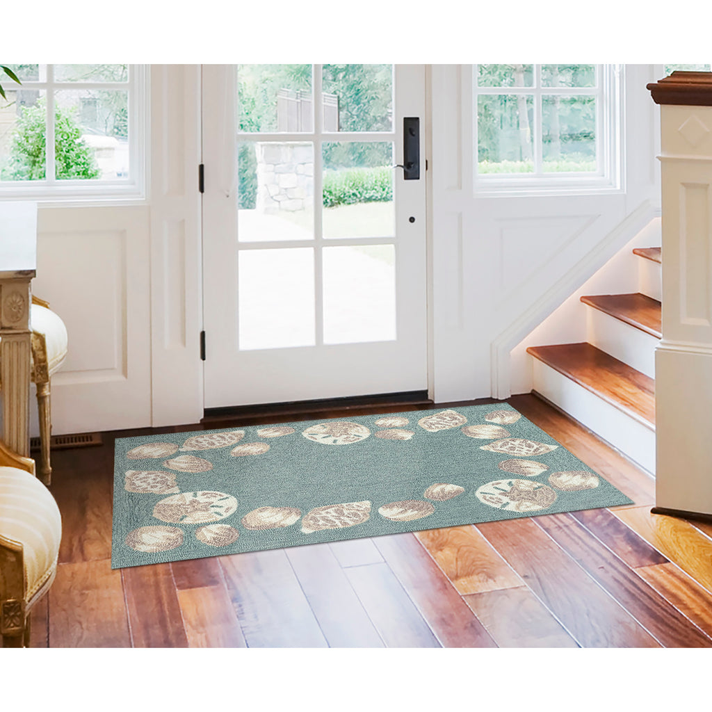 Trans Ocean Capri Seashell Border Area Rug
