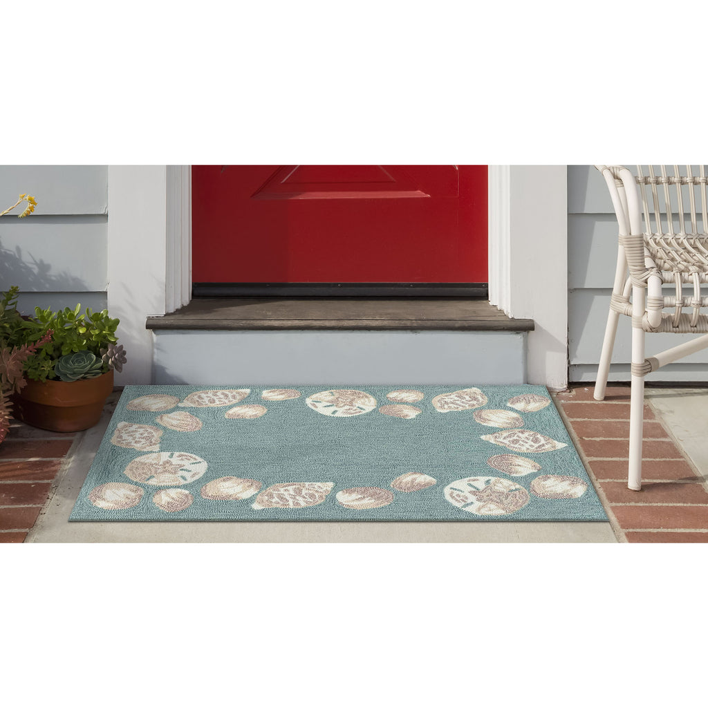 Trans Ocean Capri Seashell Border Area Rug