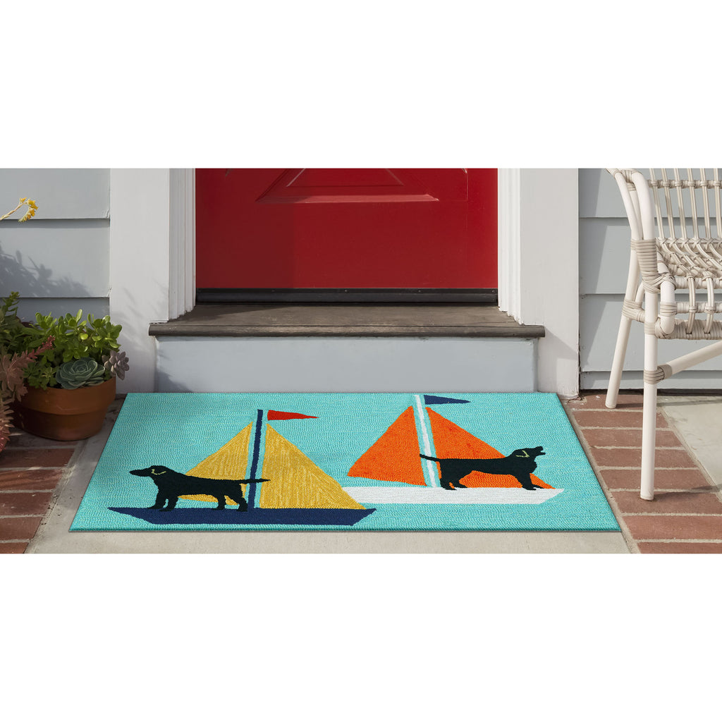 Trans Ocean Frontporch Sailing Dog Area Rug