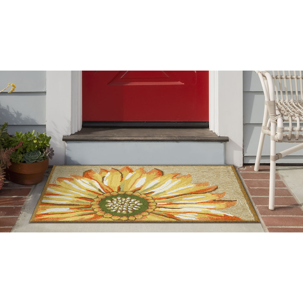 Trans Ocean Frontporch Sunflower Area Rug
