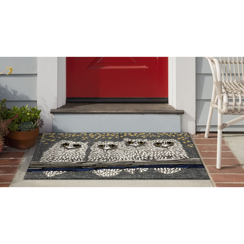 Trans Ocean Frontporch Owls Area Rug