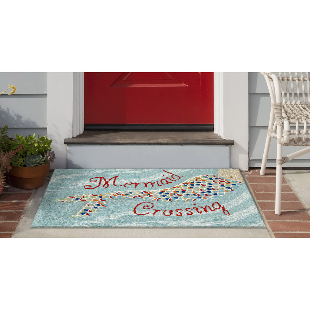 Trans Ocean Frontporch Mermaid Crossing Area Rug
