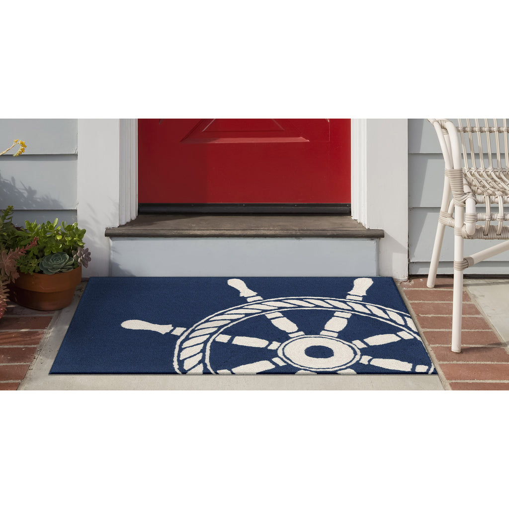 Trans Ocean Frontporch Ship Wheel Area Rug