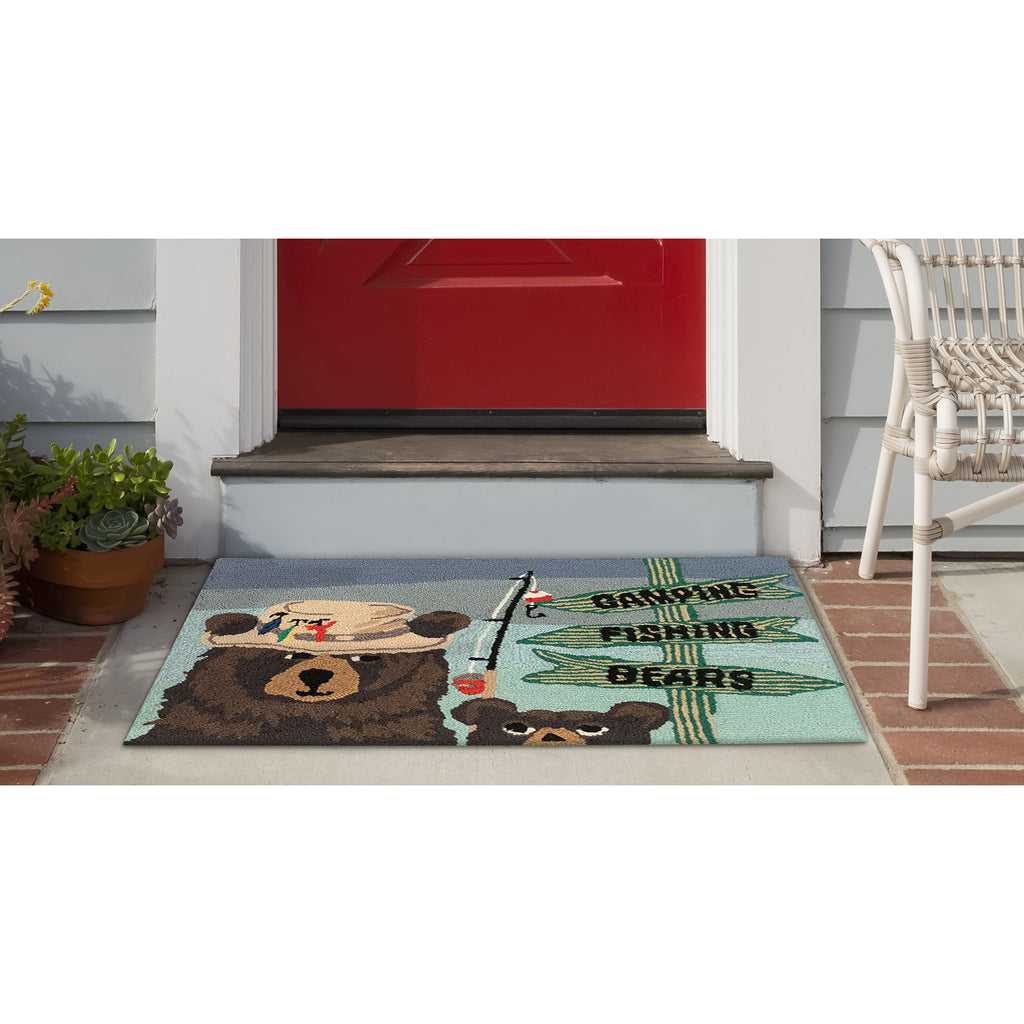 Trans Ocean Frontporch Fishing Bears Area Rug