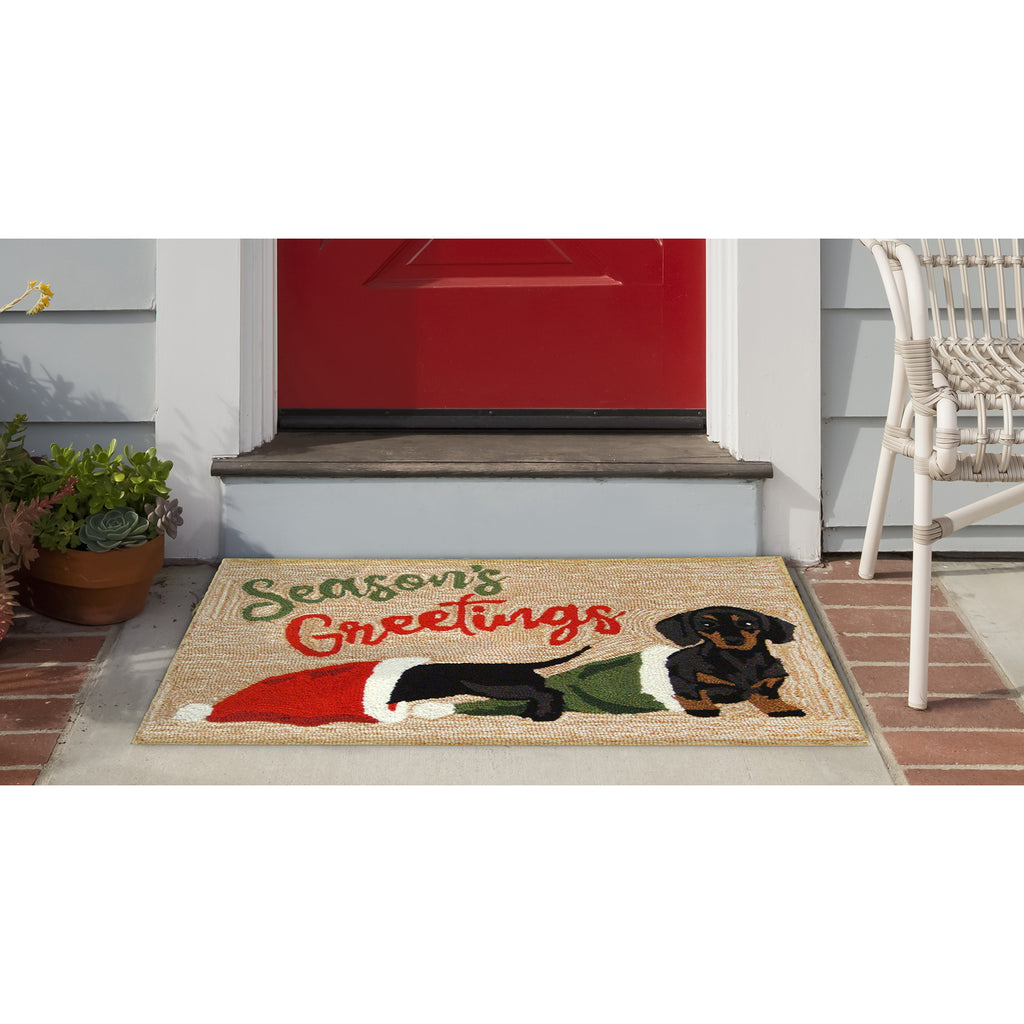 Trans Ocean Frontporch Dachsund Greetings Area Rug