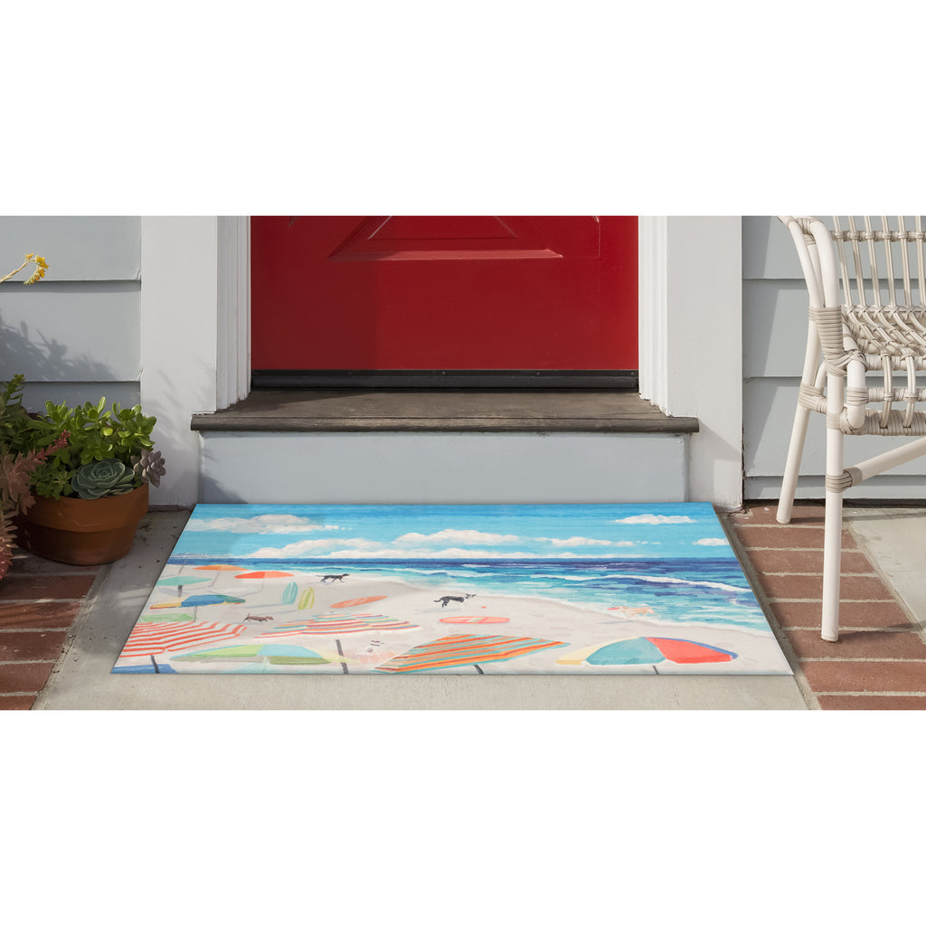 Trans Ocean Illusions Dog Beach Area Rug
