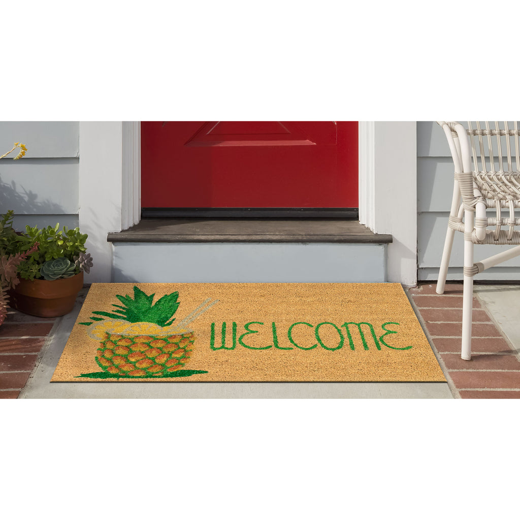 Trans Ocean Natura Welcome Pineapple Area Rug
