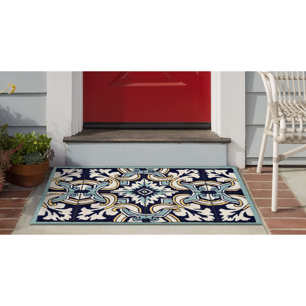 Trans Ocean Ravella Floral Tile Area Rug